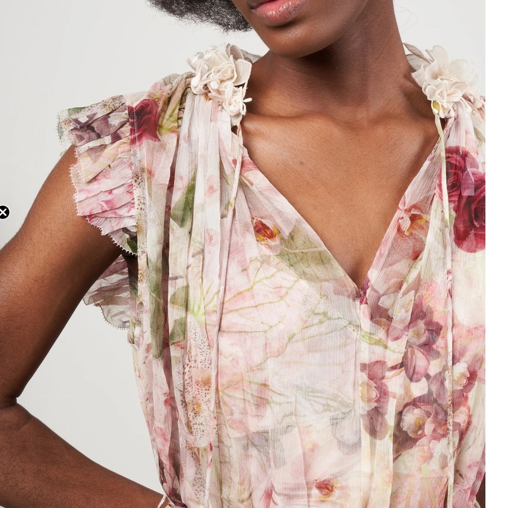 Zimmermann Floral Maxi Dress in Pink and Green - Picture 5 of 12